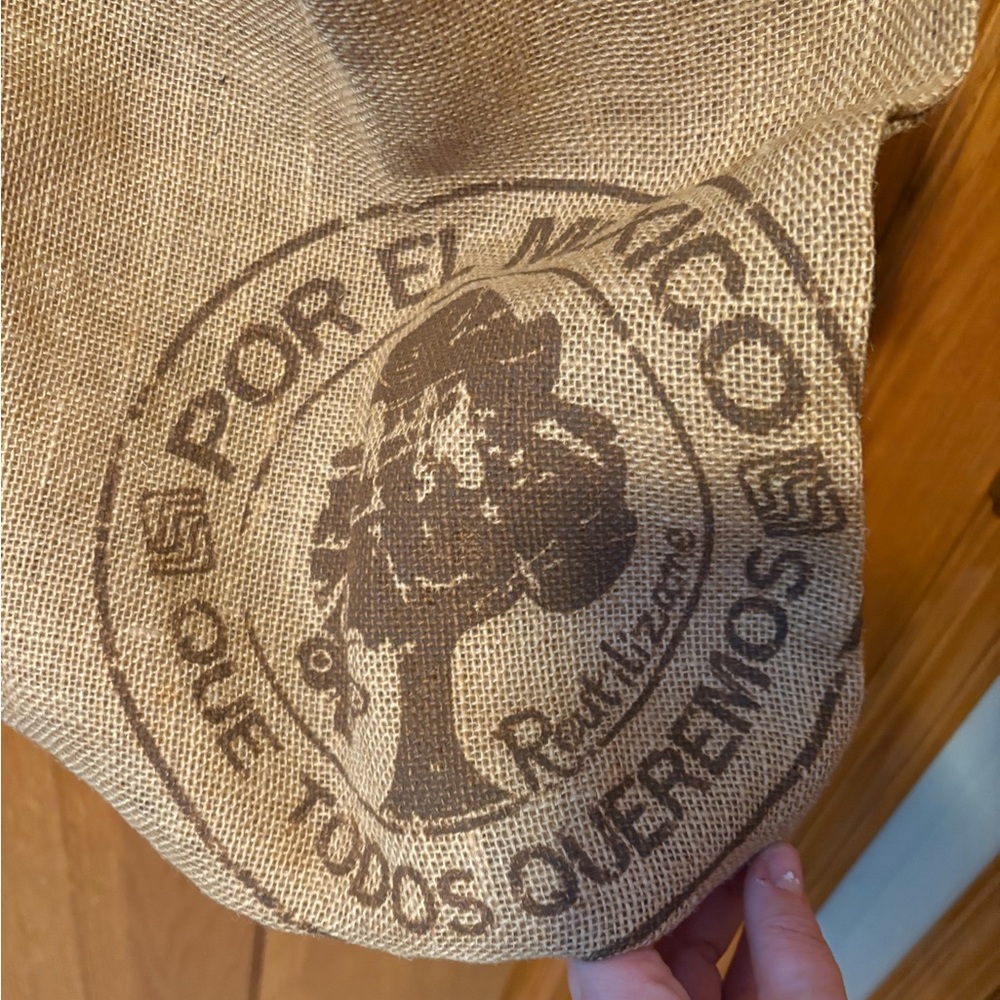 Authentic Coffee Drawstring Burlap Bag - image 2